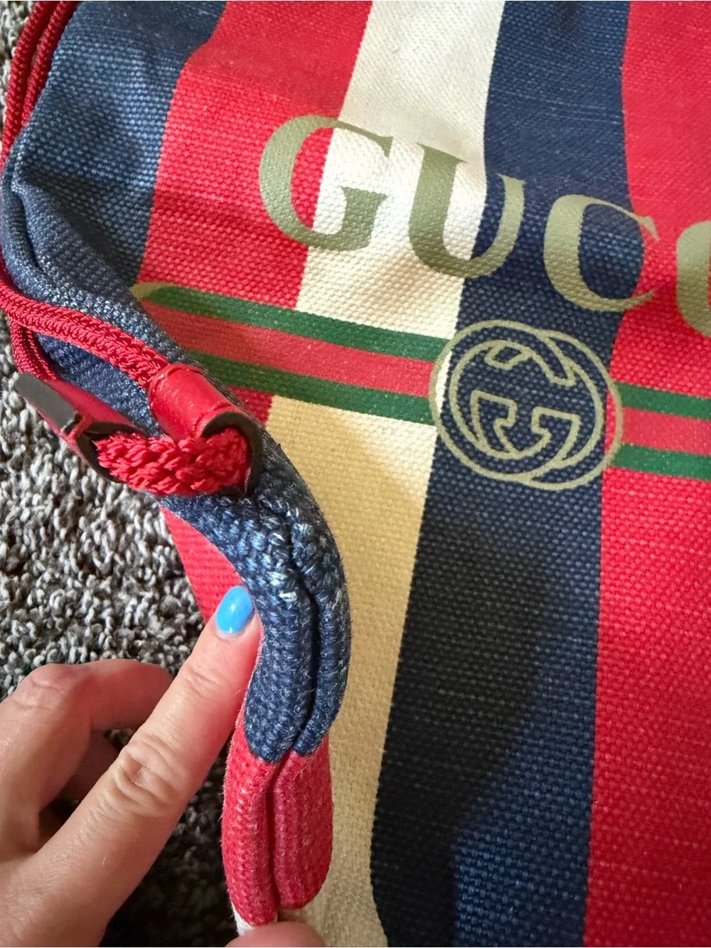 Gucci drawstring backpack with top handles